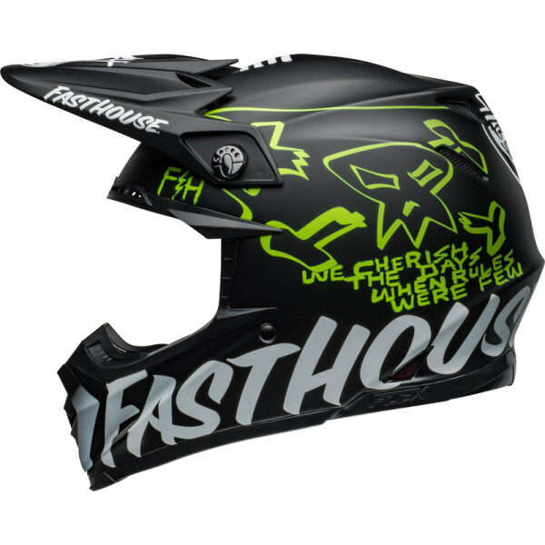 BELL Moto-9S Flex Helm - Fasthouse MC Core Matte Black/Yellow