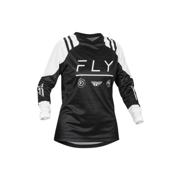 FLY RACING F-16 Damen-Jersey - Schwarz/Weiss