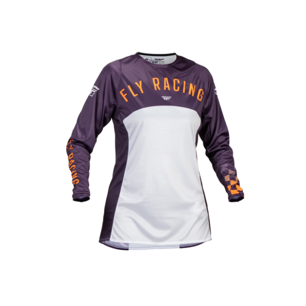 FLY RACING Lite Damen-Jersey - Deep Purple/Weiss/Neon Coral