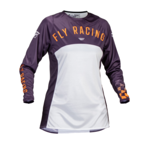 FLY RACING Lite Damen-Jersey - Deep Purple/Weiss/Neon Coral