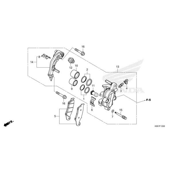 F-12 Vorderrad-Bremssattel CRF 250 Bj 2025