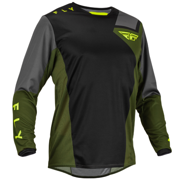 Fly MX-Jersey Kinetic Jet Black/Olive/Hi-Vis