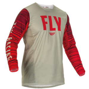 Fly MX-Jersey Kinetic Wave Light Grey-Red