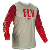 Fly MX-Jersey Kinetic Wave Light Grey-Red