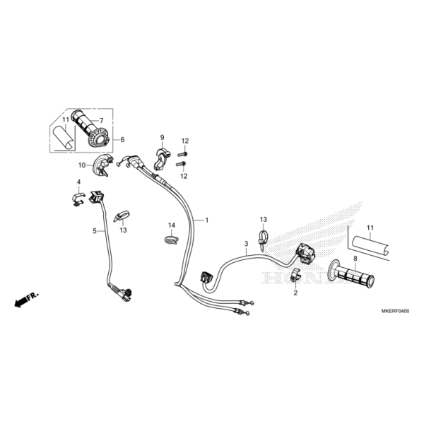F-4 Schaltergriff/Kabel CRF 450 Bj 2025