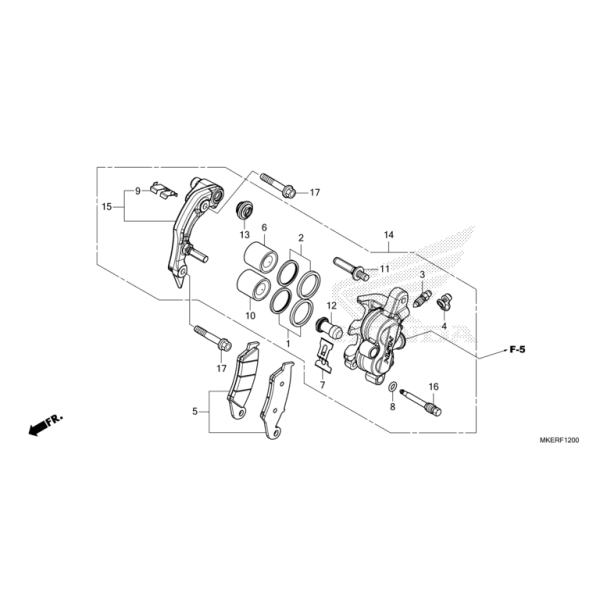 F-12 Vorderrad-Bremssattel CRF 450 Bj 2025