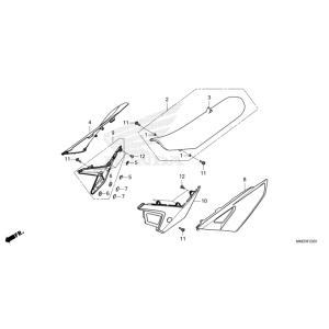 F-23-1 Sitz/Seitenabdeckung CRF 450 Bj 2025