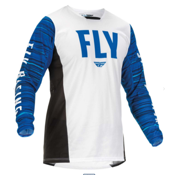 Fly MX-Jersey Kinetic Wave White-Blue