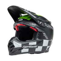 BELL Moto-9S Flex Helm - Fasthouse Smoke Bomb Matte Gloss Black/HiViz Yellow