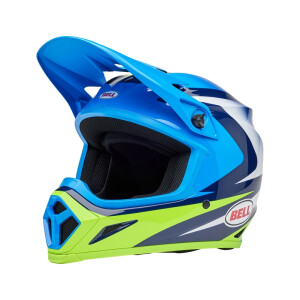 BELL MX-9 Mips Helm - Jackal Gloss Blue/Hi-Viz Yellow