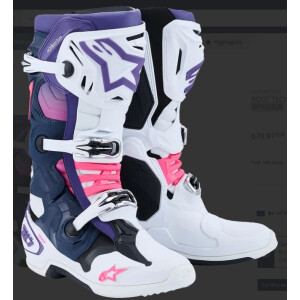 Alpinestars TECH 10 Weiß, Navy, Fluorescent Pink, Lila