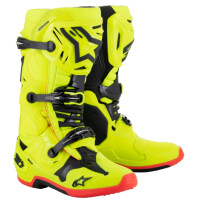 Alpinestars TECH 10 Schwarz, Gelb, fluoreszierend, Fluorescent Red