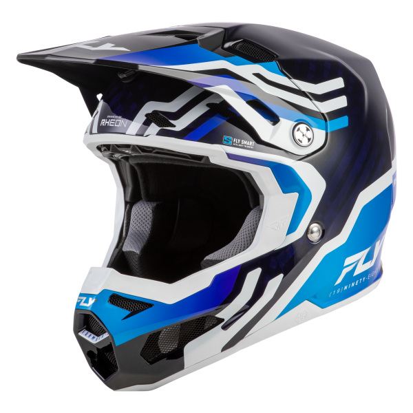 FLY RACING Formula S Carbon Byte Helm - Blau Carbon/Weiß