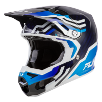 FLY RACING Formula S Carbon Byte Helm - Blau Carbon/Weiß