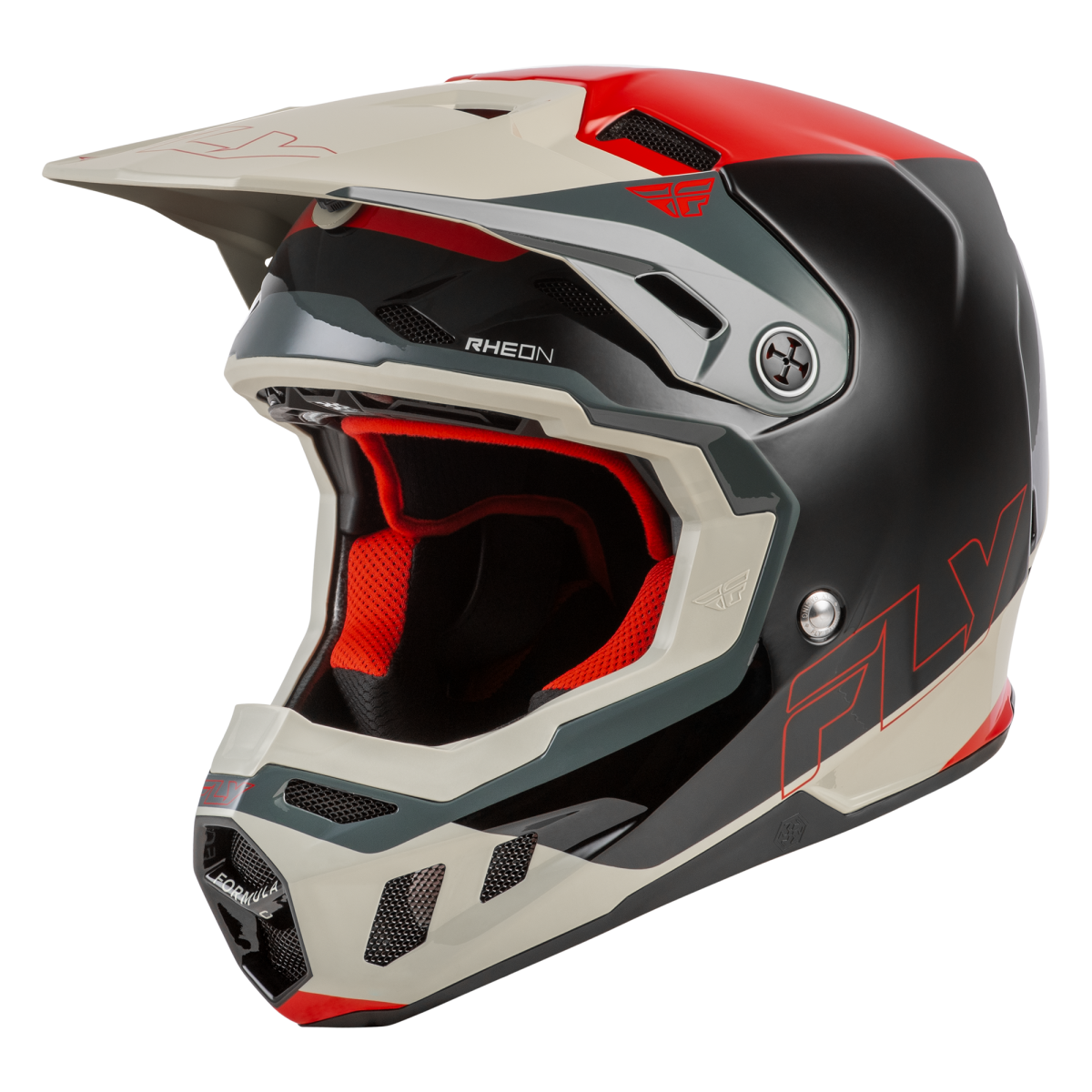 FLY RACING Formula CC Glide Helm - Schwarz/Rot/Grau, 504,15