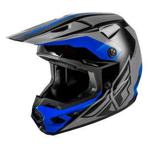 FLY RACING Kinetic Crest Helm - Grau/Schwarz/Blau