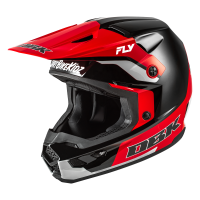 FLY RACING Kinetic Special Edition DBK Helm - Schwarz/Rot/Grau