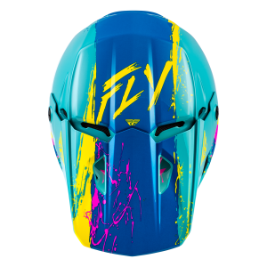 FLY RACING Kinetic Drip Jugend Helm - Turquoise/Rosa/Gelb