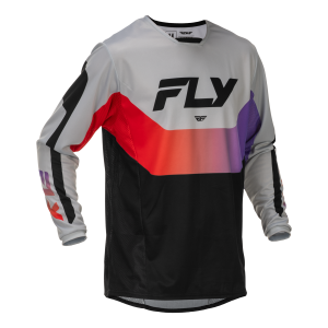 FLY RACING Kinetic Jersey - Grau/Rot/Lila/Schwarz