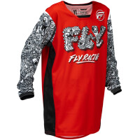 FLY RACING Kinetic Mutant Jugend Jersey - Rot/Schwarz/Weiß