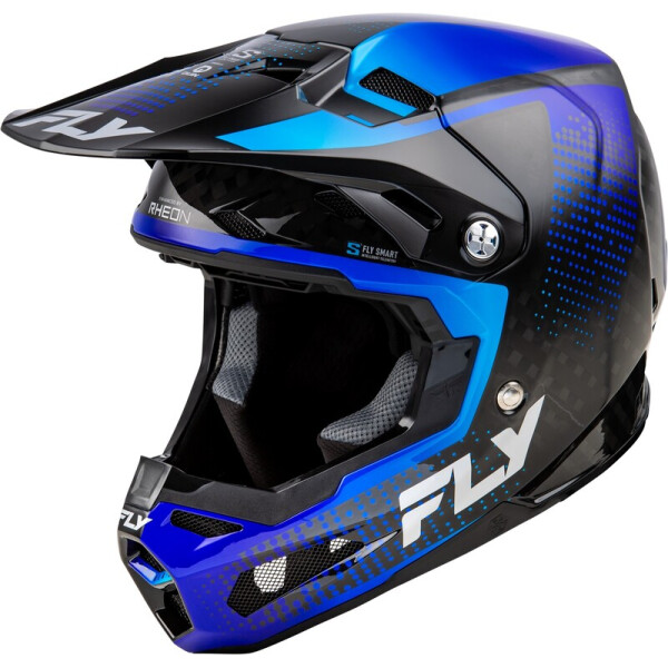 FLY RACING Formula S Carbon Protocol Helm - Schwarz Carbon/Blau