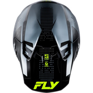 FLY RACING Formula S Carbon Protocol Helm - Schwarz Carbon/Grau/Hi-Vis