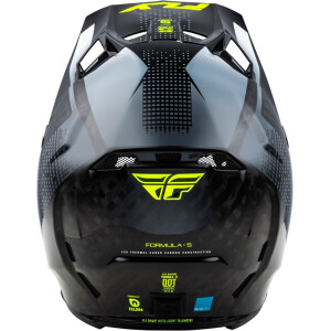 FLY RACING Formula S Carbon Protocol Helm - Schwarz Carbon/Grau/Hi-Vis