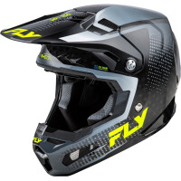 FLY RACING Formula S Carbon Protocol Helm - Schwarz Carbon/Grau/Hi-Vis