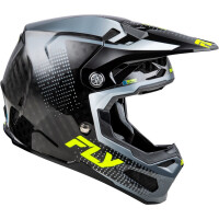 FLY RACING Formula S Carbon Protocol Helm - Schwarz Carbon/Grau/Hi-Vis