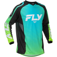 FLY RACING F-16 Jersey - Aqua/Schwarz/Weiß