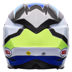 BELL Moto-10 Spherical Helm - Grid White/Blue