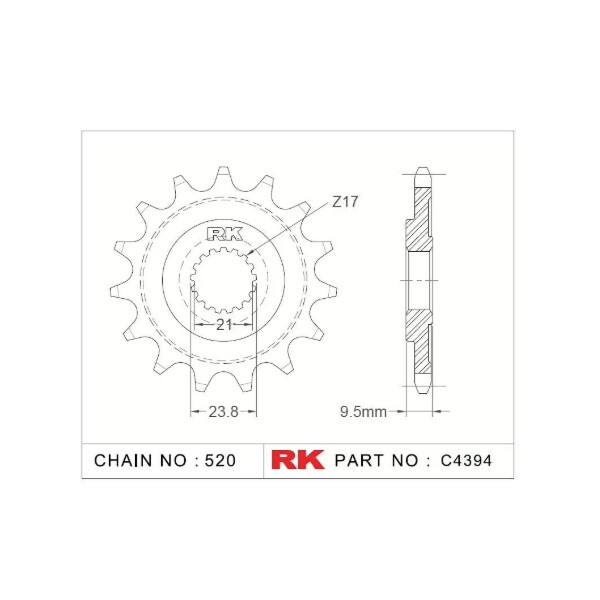 RK Antriebsritzel "4394" selbstreinigend Honda CRF 250/450
