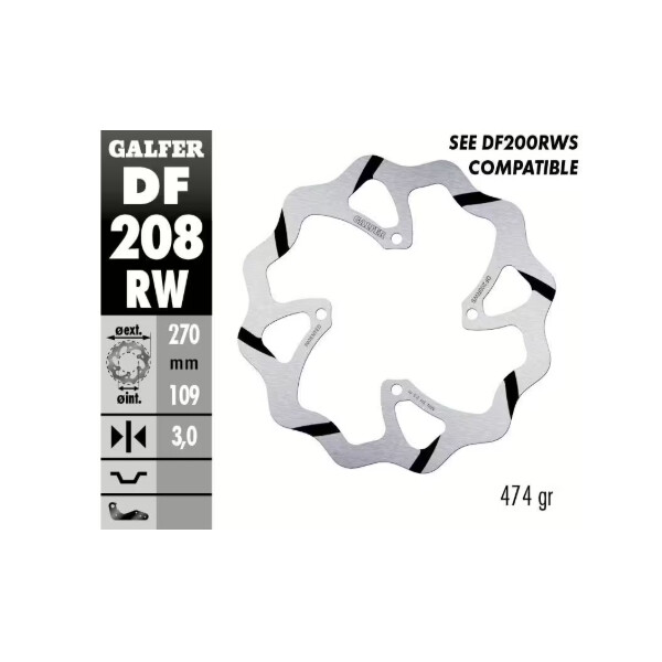 GALFER Bremsscheibe "DF208RW" KX250F/KX450F 2019-