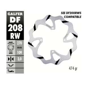 GALFER Bremsscheibe "DF208RW" KX250F/KX450F 2019-