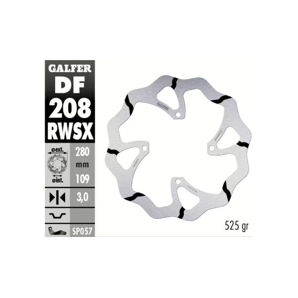 GALFER Bremsscheibe "DF208RWSX" KX250F/KX450F 2019-