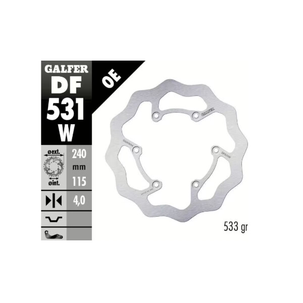 GALFER Bremsscheibe "DF531W" YZ/YZF hinten