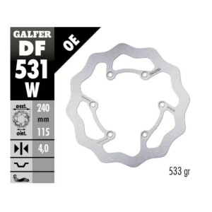 GALFER Bremsscheibe "DF531W" YZ/YZF hinten