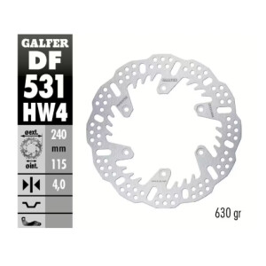 GALFER Bremsscheibe "DF531HW" YZ/YZF hinten