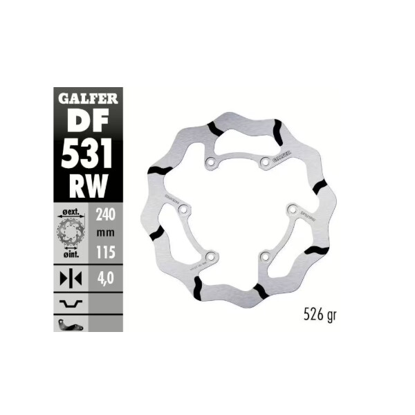 GALFER Bremsscheibe "DF531RW" YZ/YZF hinten