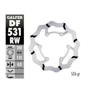 GALFER Bremsscheibe "DF531RW" YZ/YZF hinten