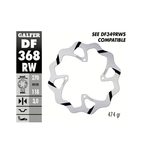 GALFER Bremsscheibe "DF368RW" RMZ250/450 18- vorne