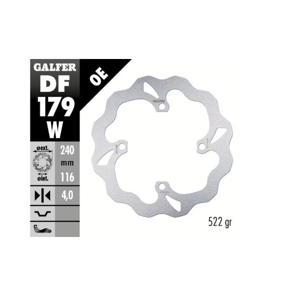 GALFER Bremsscheibe "DF179W" KX250F 2021- hinten