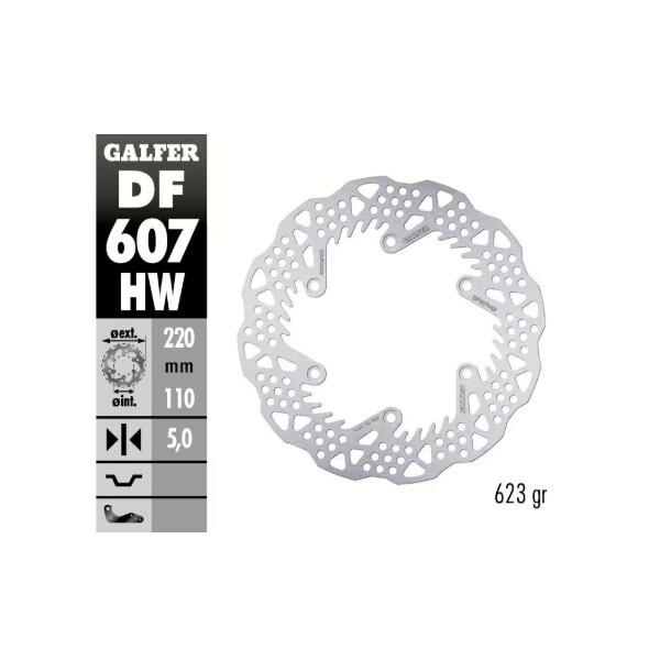 GALFER Bremsscheibe "DF607HW" GasGas/KTM/Husqvarna hinten