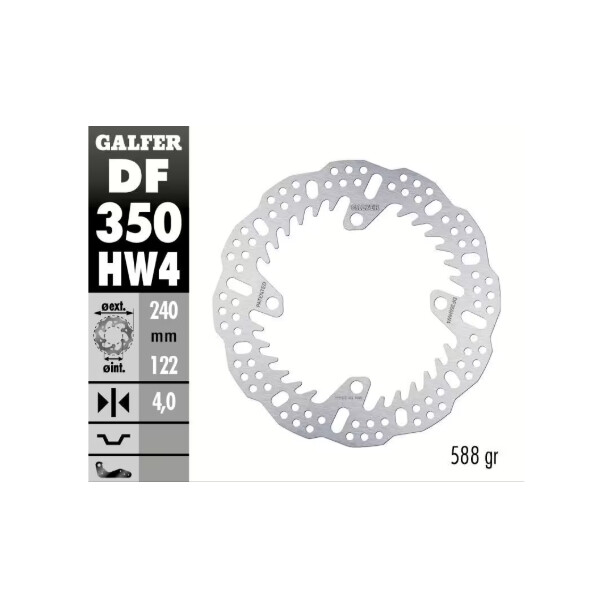 GALFER Bremsscheibe "DF350HW" RMZ250/450 18- hinten