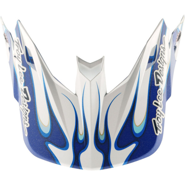 TROY LEE DESIGNS SE5 Carbon Helmschirm mit Brenner – Weiß/Blau