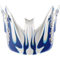 TROY LEE DESIGNS SE5 Carbon Helmschirm mit Brenner – Weiß/Blau