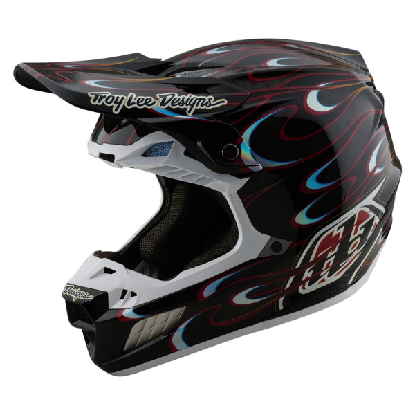 TROY LEE DESIGNS SE5 Carbon Torched Helm – Schwarz/Rot