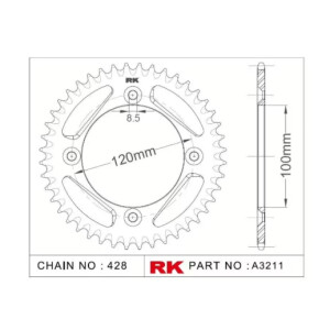RK Kettenrad "A3211" 428 Teilung - Yamaha YZ85...