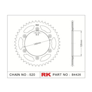 RK Kettenrad "4426" 520 Teilung - RMZ250/RMZ450...