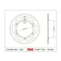 RK Kettenrad "4426" 520 Teilung - RMZ250/RMZ450 Stahl